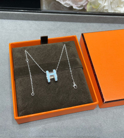[✨ROSE✨]POP H SKY BLUE NECKLACE