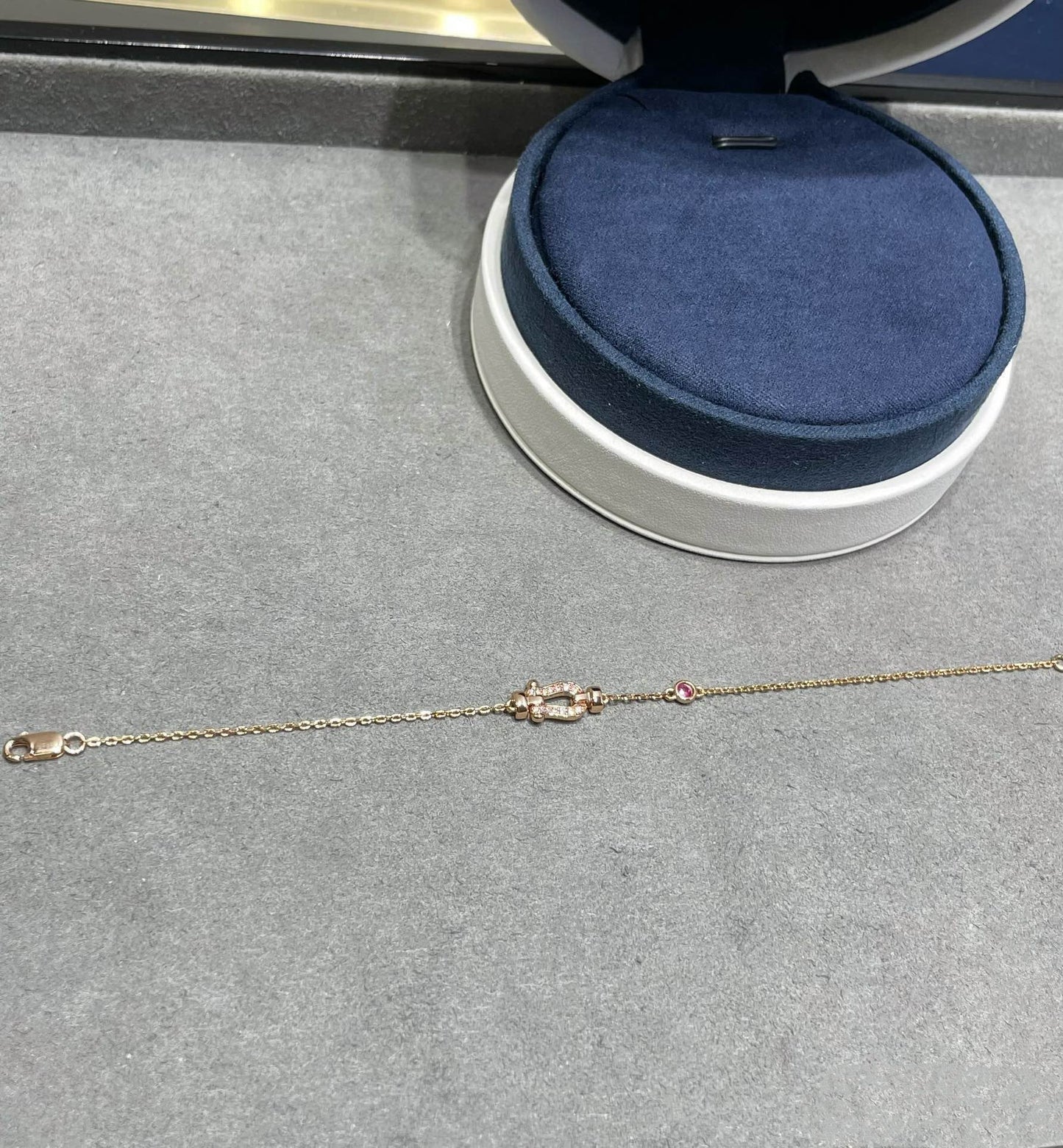 [✨ROSE✨]FORCE 10 DIAMOND CHAIN LINK PINK GOLD BRACELET