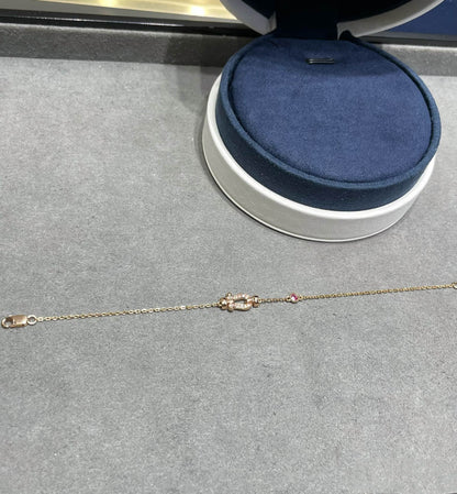 [✨ROSE✨]FORCE 10 DIAMOND CHAIN LINK PINK GOLD BRACELET