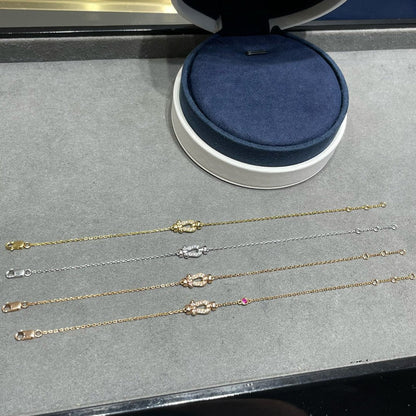 [✨ROSE✨]FORCE 10 DIAMOND CHAIN LINK PINK GOLD BRACELET