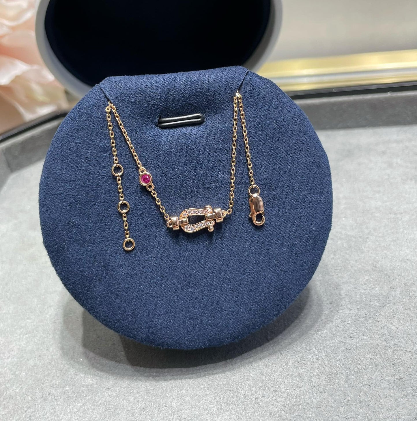 [✨ROSE✨]FORCE 10 DIAMOND CHAIN LINK PINK GOLD BRACELET