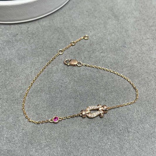 [✨ROSE✨]FORCE 10 DIAMOND CHAIN LINK PINK GOLD BRACELET