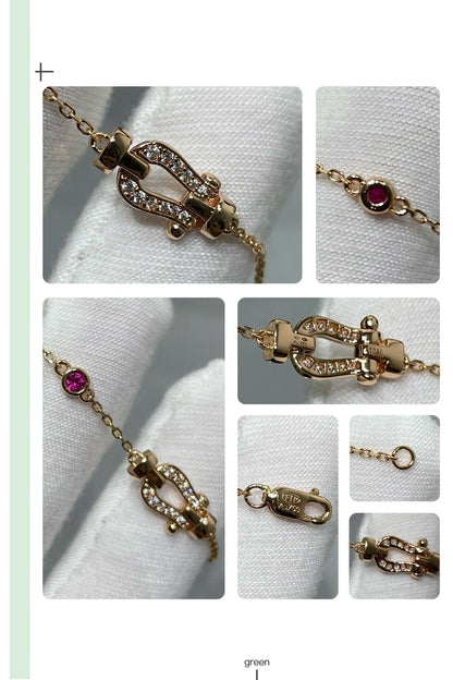 [✨ROSE✨]FORCE 10 DIAMOND CHAIN LINK PINK GOLD BRACELET