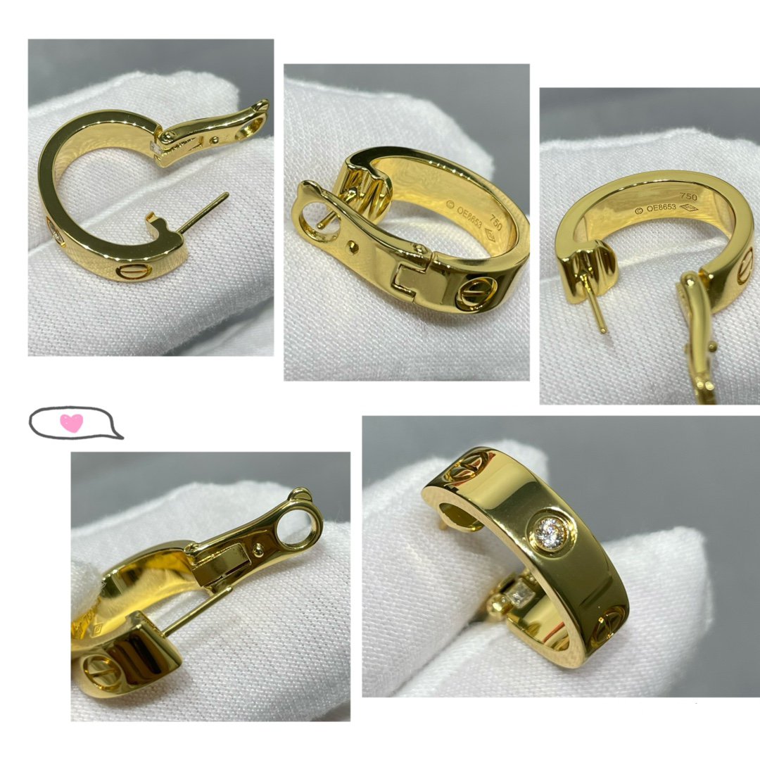 [✨ROSE✨]LOVE 5.5MM 1 DIAMOND EARRINGS
