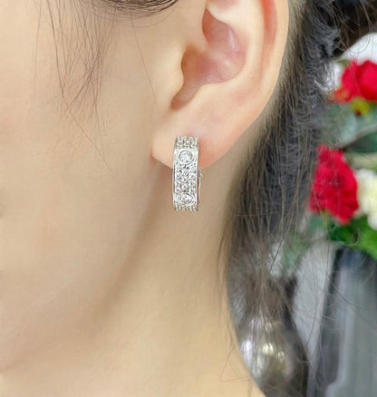 [✨ROSE✨]LOVE 5.5MM DIAMOND PAVED EARRINGS