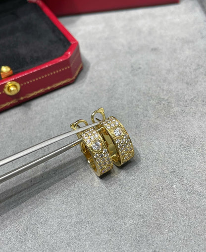 [✨ROSE✨]LOVE 5.5MM DIAMOND PAVED EARRINGS
