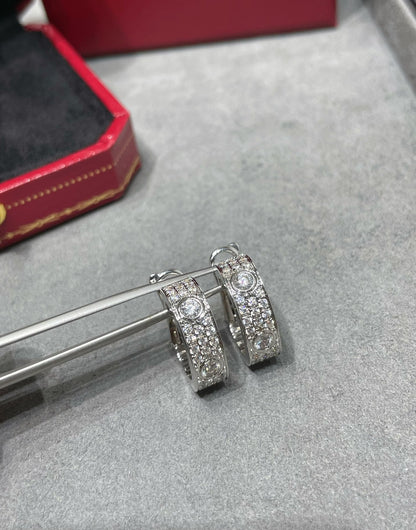 [✨ROSE✨]LOVE 5.5MM DIAMOND PAVED EARRINGS