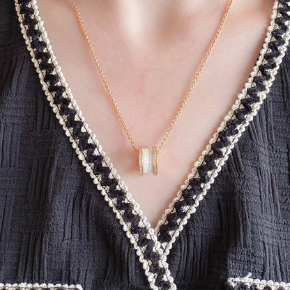[✨ROSE✨]ZERO 1 DIAMOND CERAMIC NECKLACE