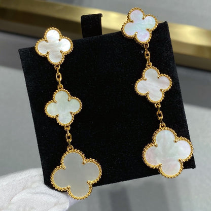 [✨ROSE✨]CLOVER MOP 3 MOTIFS GOLD EARRINGS