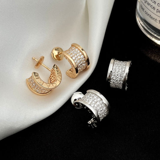 [✨ROSE✨]ZERO 1 DIAMOND PAVED EARRINGS