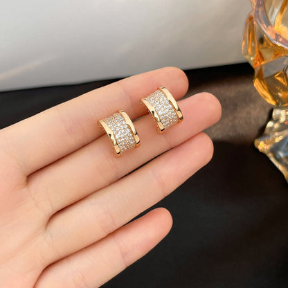 [✨ROSE✨]ZERO 1 DIAMOND PAVED EARRINGS