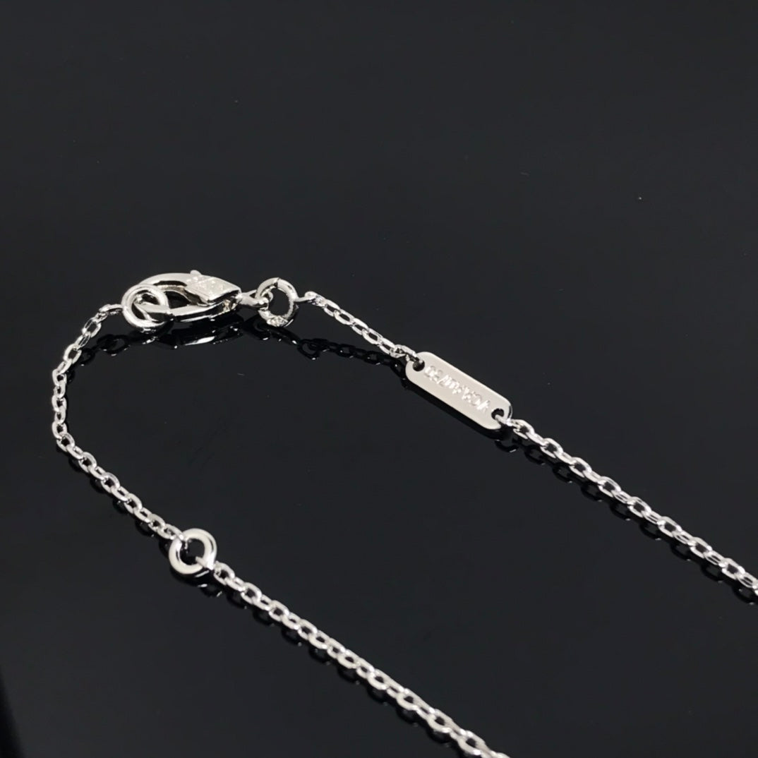 [✨ROSE✨]CLOVER PIETERSITE SILVER LONG NECKLACE