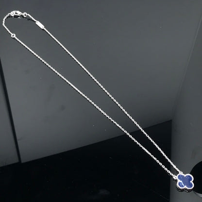 [✨ROSE✨]CLOVER PIETERSITE SILVER LONG NECKLACE