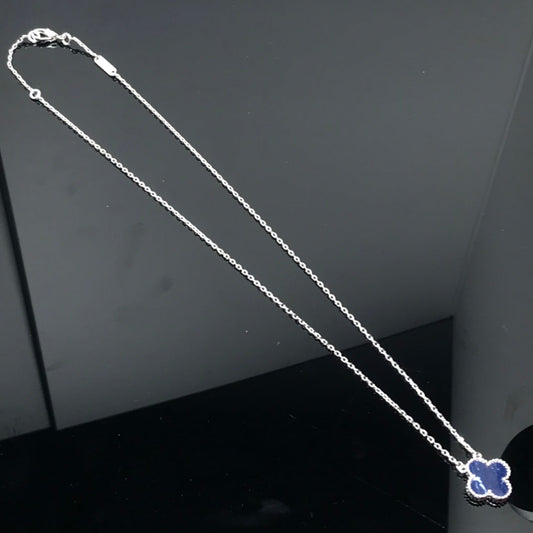 [✨ROSE✨]CLOVER PIETERSITE SILVER LONG NECKLACE