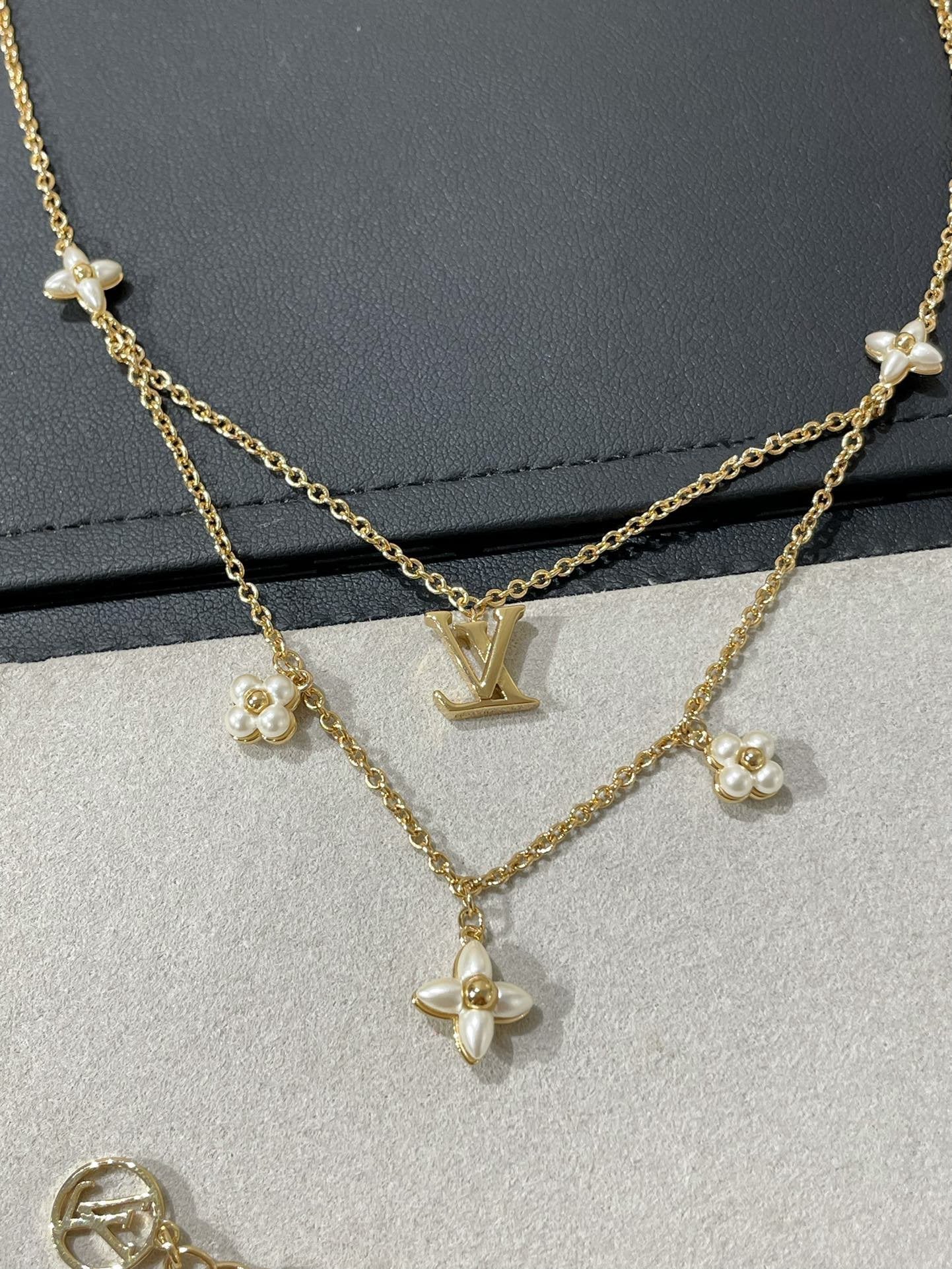 [✨ROSE✨]FLOWERGRAM GOLD MOP DOUBLE ROW NECKLACE