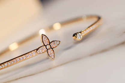 [✨ROSE✨]IDYLLE GOLD OPEN BRACELET DIAMOND PAVED