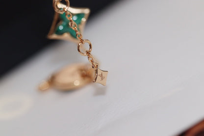 [✨ROSE✨]STAR AND SUN 4 MOTIF PINK GOLD MALACHITE BRACELET