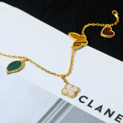 [✨ROSE✨]LUCKY SPRING 5 MOTIF GOLD BRACELET