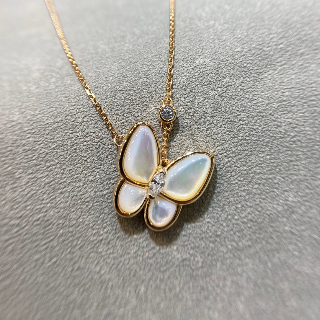[✨ROSE✨]BUTTERFLY MOP DIAMOND NECKLACE