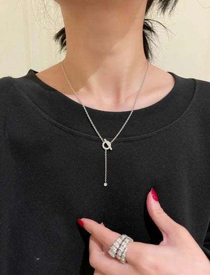 [✨ROSE✨]FINESSE SILVER DIAMOND NECKLACE