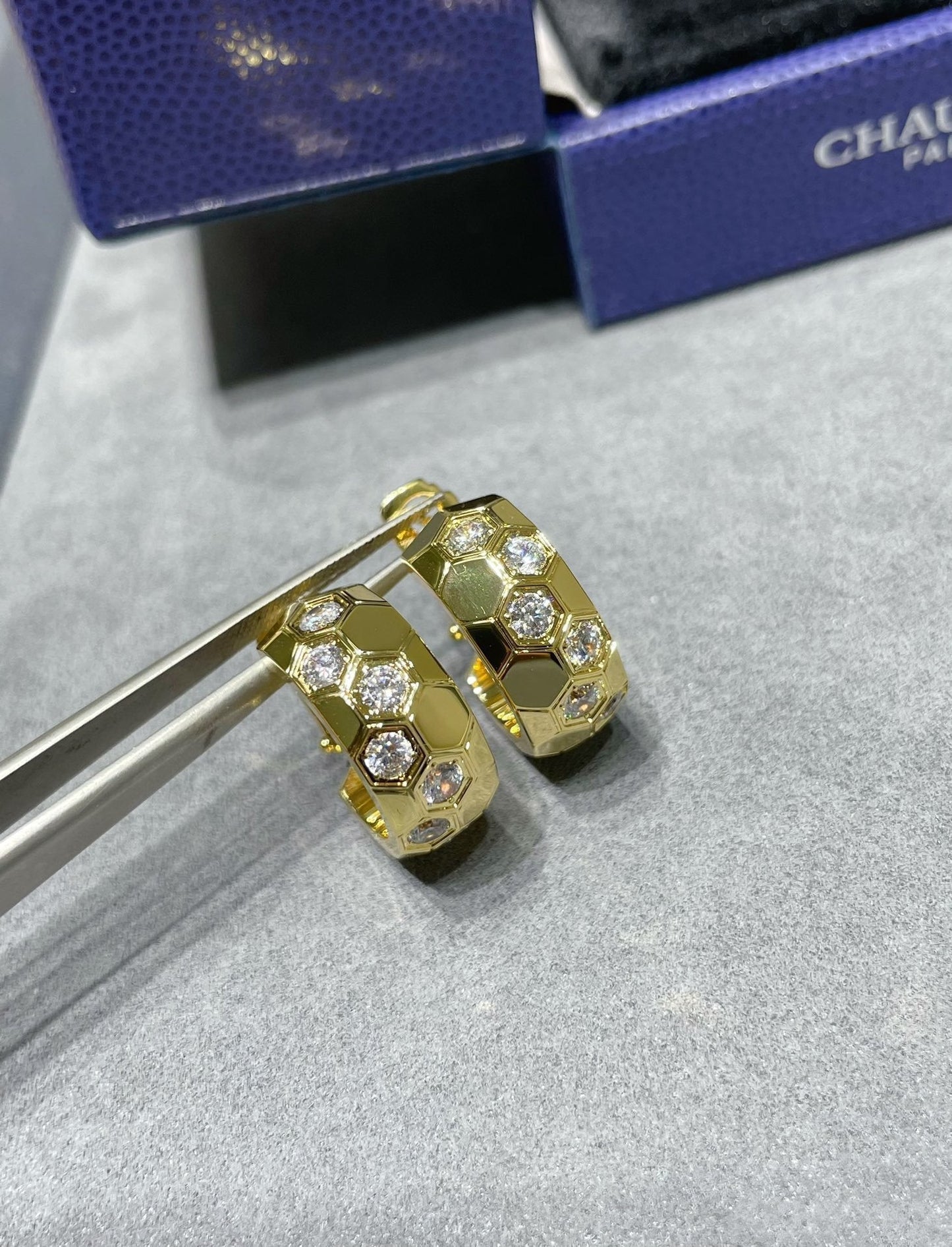 [✨ROSE✨]BEE LOVE DIAMOND HOOP EARRINGS