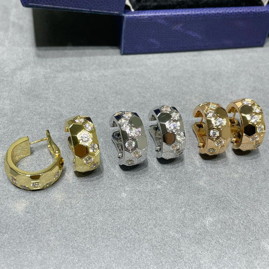 [✨ROSE✨]BEE LOVE DIAMOND HOOP EARRINGS