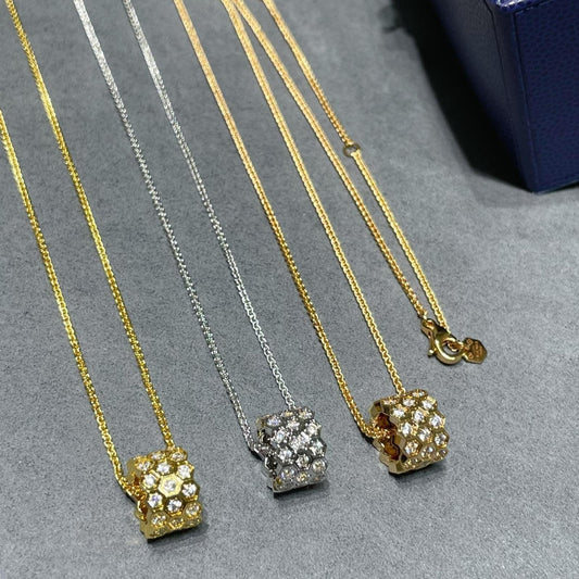 [✨ROSE✨]BEE LOVE DIAMOND PAVED 3 ROW NECKLACE