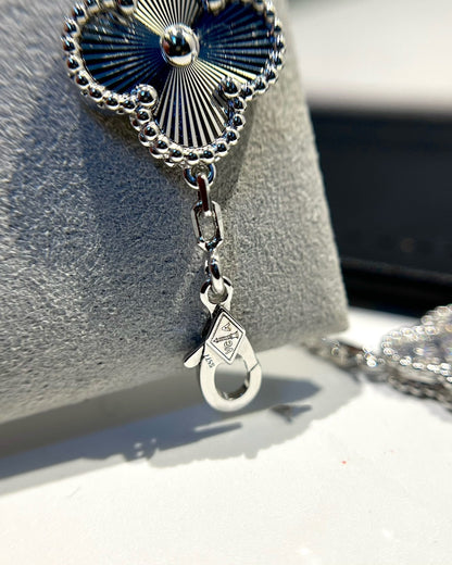 [✨ROSE✨]CLOVER 5 MOTIF SILVER DIAMOND BRACELET