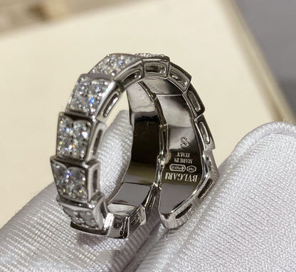 [✨ROSE✨]SERPENTI RING SILVER DIAMOND PAVED