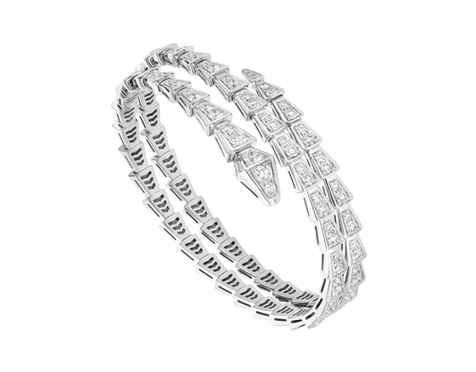 [✨ROSE✨]SERPENTI BRACELET SILVER DIAMOND DOUBLE ROW