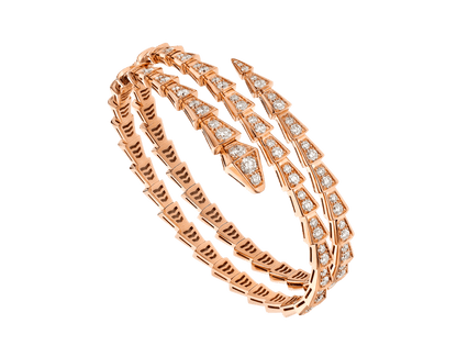 [✨ROSE✨]SERPENTI BRACELET PINK GOLD DIAMOND DOUBLE ROW