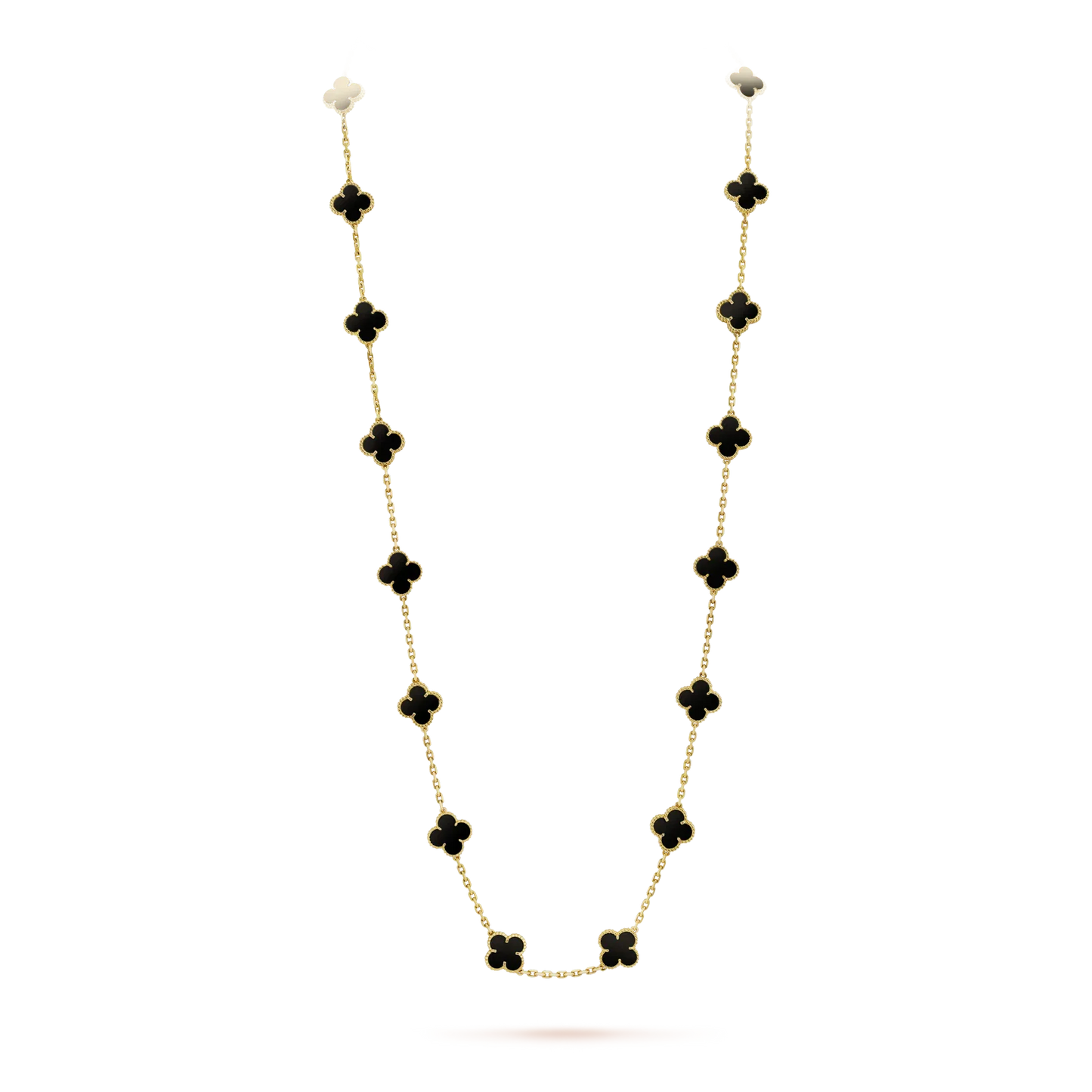 [✨ROSE✨]CLOVER 20 MOTIFS ONYX NECKLACE
