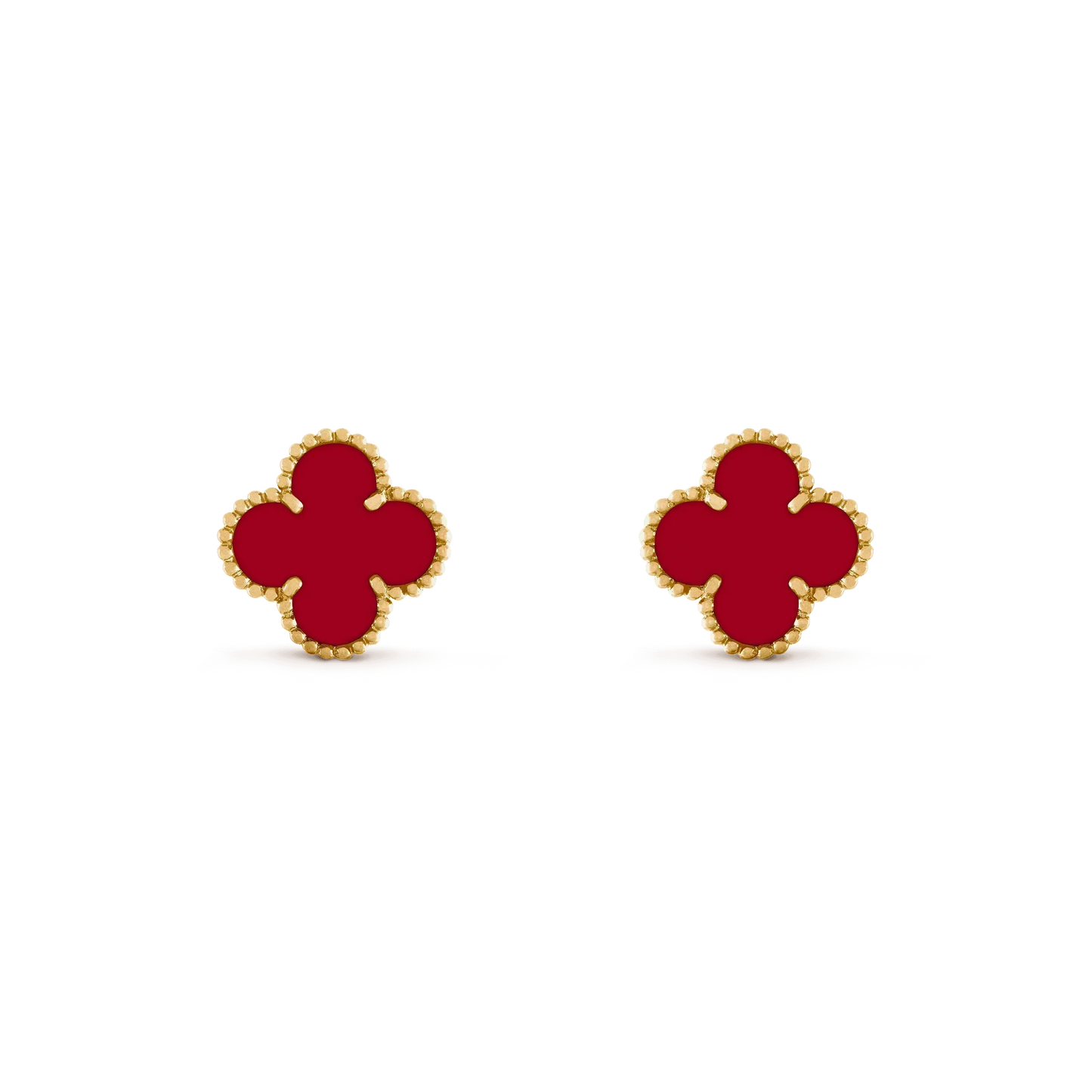 [✨ROSE✨]CLOVER MEDIUM 1 MOTIFS CARNELIAN  EARRINGS