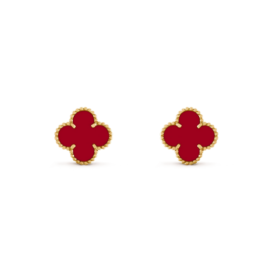 [✨ROSE✨]CLOVER MEDIUM 1 MOTIFS CARNELIAN  EARRINGS