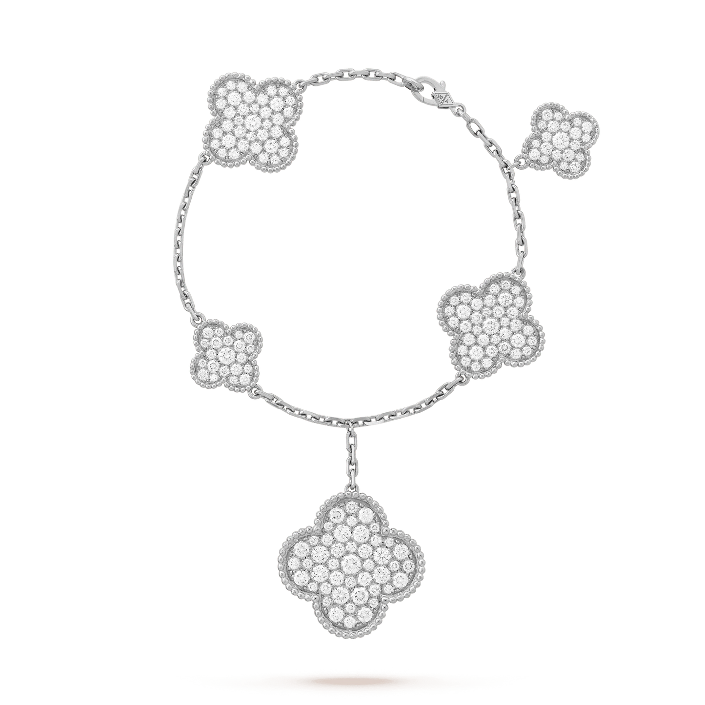 [✨ROSE✨]CLOVER 6 MOTIFS SILVER DIAMOND BRACELET