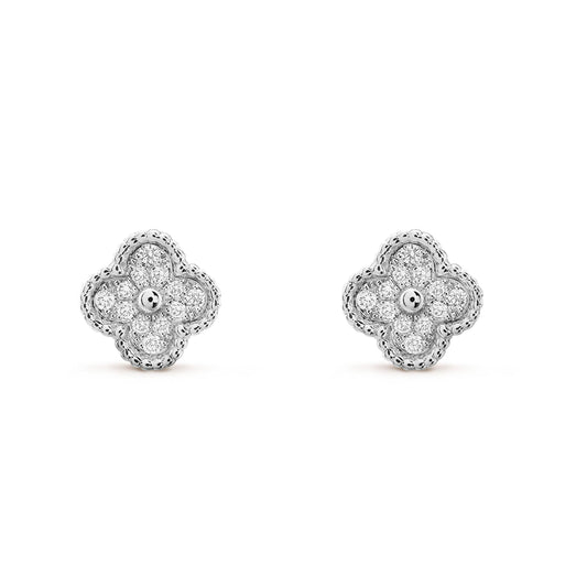 [✨ROSE✨]CLOVER MINI DIAMOND STUD EARRINGS