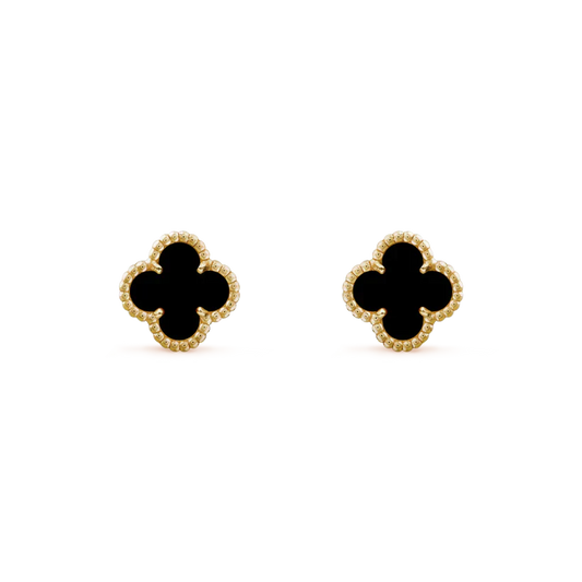 [✨ROSE✨]CLOVER MINI 9.5MM BLACK MOP EARRINGS