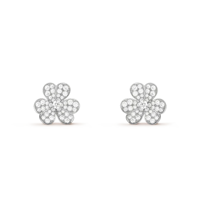 [✨ROSE✨]CLOVER COMOS DIAMOND EARRINGS SILVER