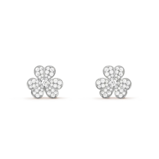 [✨ROSE✨]CLOVER COMOS DIAMOND EARRINGS SILVER