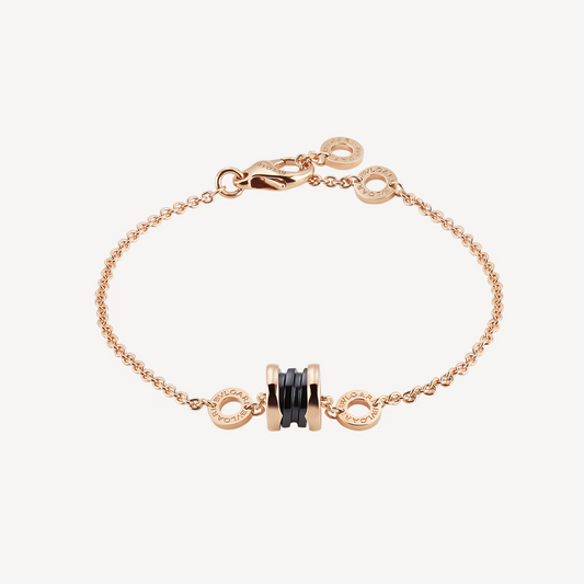 [✨ROSE✨]ZERO 1 SOFT PINK GOLD AND BLACK CERAMIC BRACELET