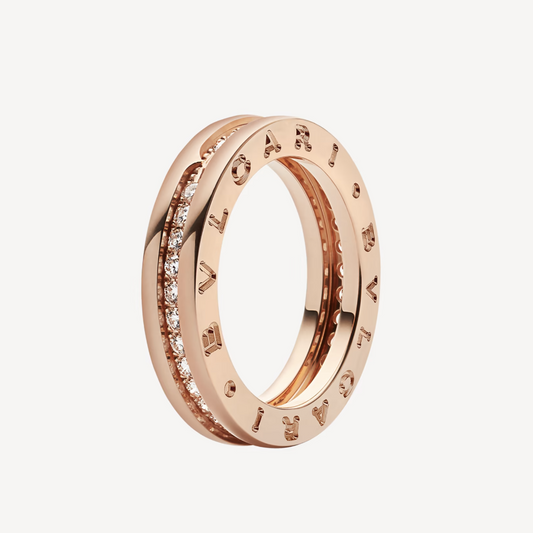 [✨ROSE✨]ZERO 1 ONE-BAND PAVED DIAMONDS ON THE SPIRAL RING