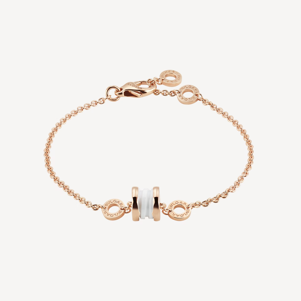 [✨ROSE✨]ZERO 1 SOFT PINK GOLD AND WHITE CERAMIC BRACELET