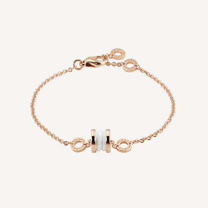 [✨ROSE✨]ZERO 1 SOFT PINK GOLD AND WHITE CERAMIC BRACELET