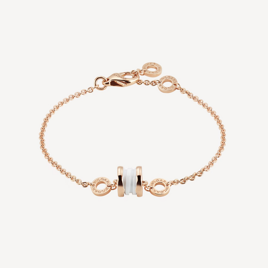 [✨ROSE✨]ZERO 1 SOFT PINK GOLD AND WHITE CERAMIC BRACELET