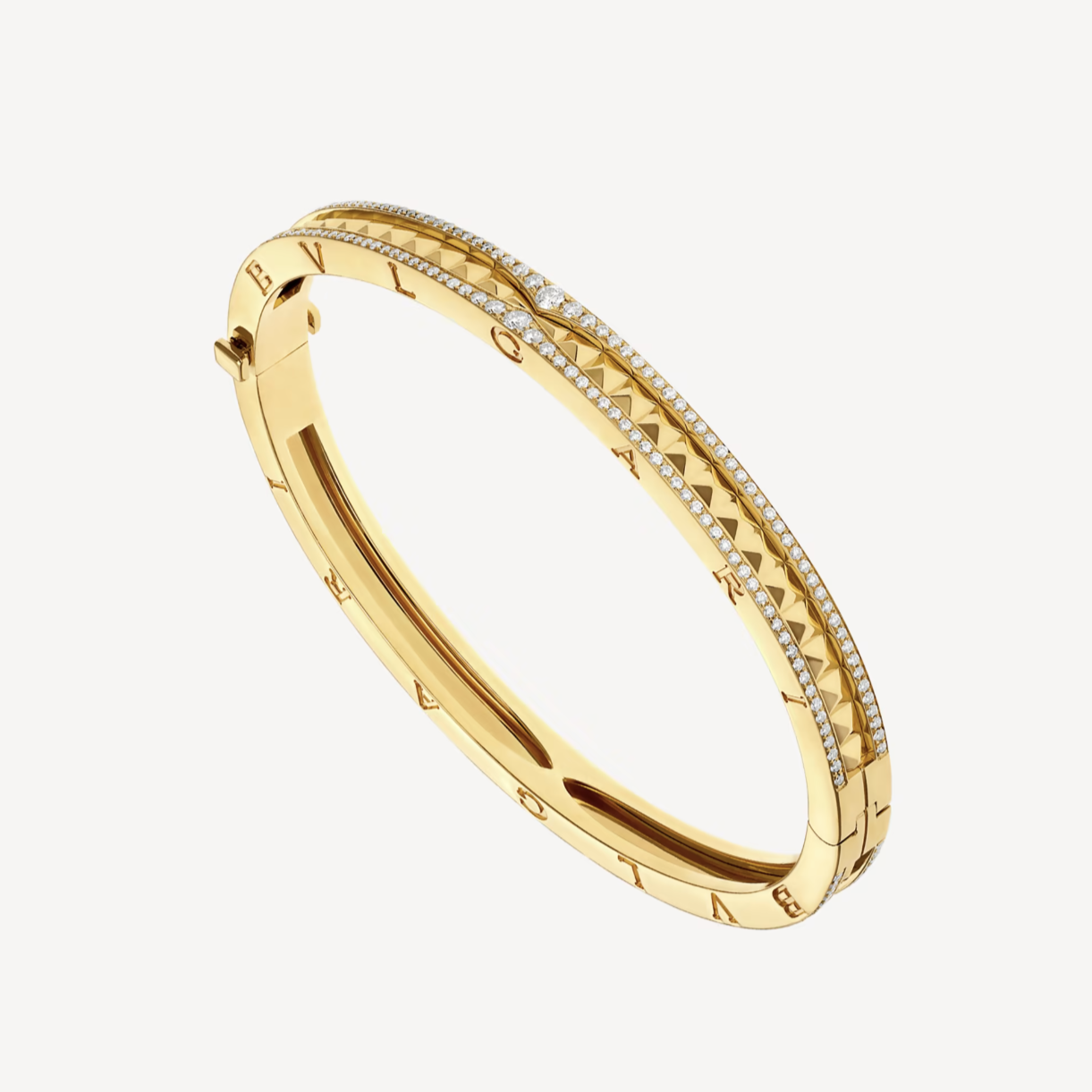 [✨ROSE✨]ZERO 1 SPIRAL AND PAVED DIAMOND GOLD BRACELET