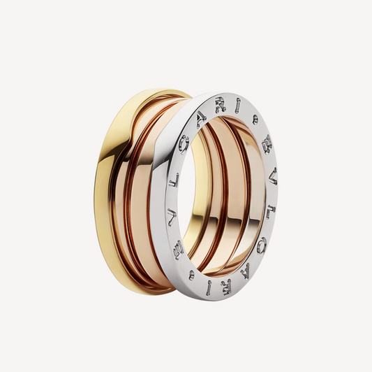 [✨ROSE✨]ZERO 1 THREE-BAND ROSE WHITE AND YELLOW RING