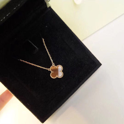 [✨ROSE✨]CLOVER 25MM GOLD TIGER'S EYE  BIG CLOVER NECKLACE
