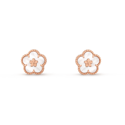 [✨ROSE✨]LUCKY PINK GOLD WHITE MOP EARRINGS
