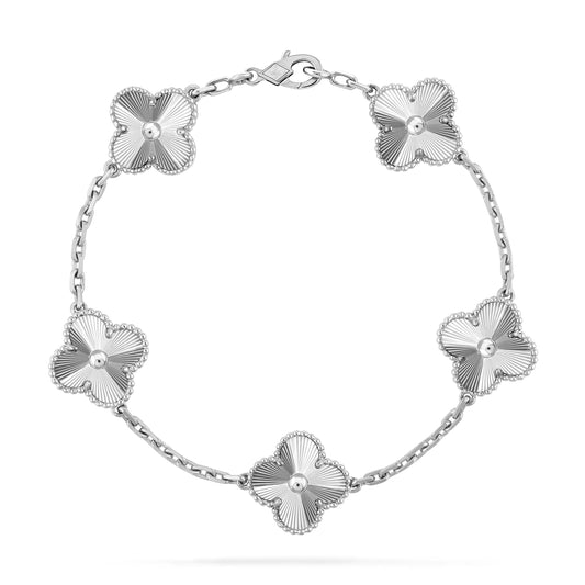 [✨ROSE✨]CLOVER SILVER 5 MOTIFS BRACELET