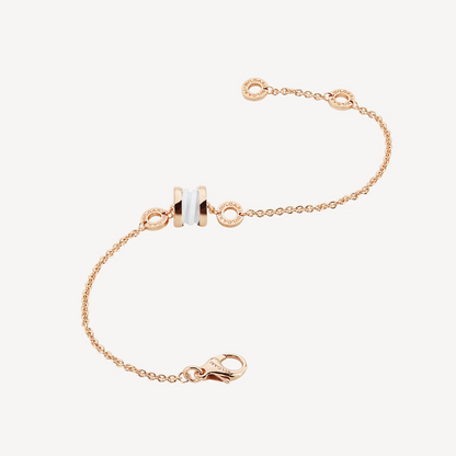 [✨ROSE✨]ZERO 1 SOFT PINK GOLD AND WHITE CERAMIC BRACELET